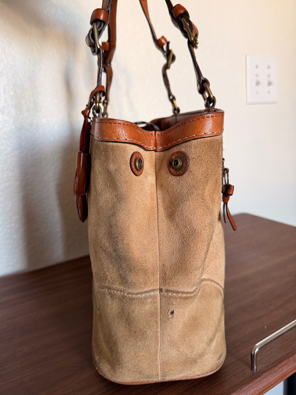 Vintage Coach 7476 Hamptons Suede Tassel Satchel - Picture 4 of 10